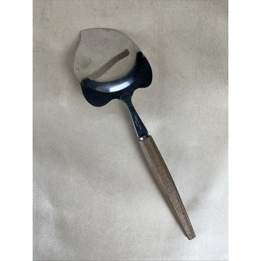Vintage MCM‎ Cheese Plane Slicer Stainless Steel Serrated Edge Wood Handle Japan